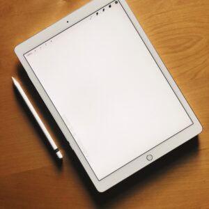 a tablet on a table